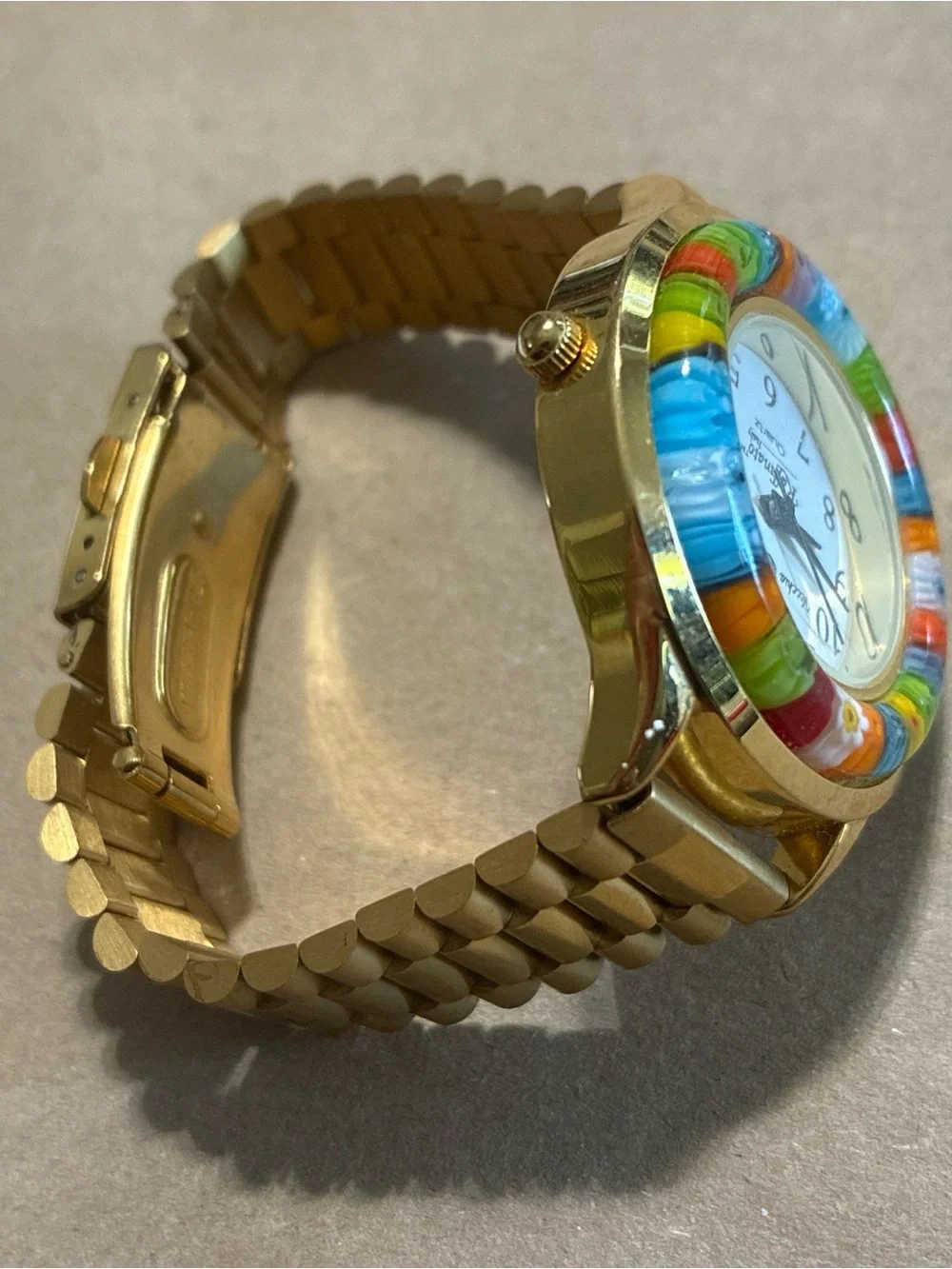 Vecchia Venezia Raffinato Multicolor Floral Gold-Tone Women's Watch